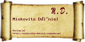 Miskovits Dániel névjegykártya